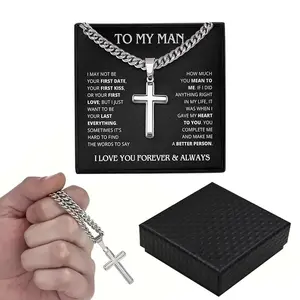 Family Gift Mall Husband Birthday Gifts From Wife Best Sentimental Gift Ideas Necklace Jewelry Chain Faith Cross Christmas Valentines Day