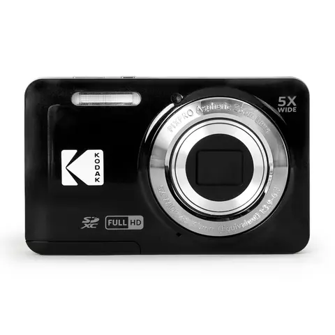 Kodak PIXPRO FZ55 Portable Point & Shoot Digital Camera - 16MP Compact USB Rechargeable Camera with Built-in Lens, Optical Zoom, 2.7" LCD Screen, 200 Shots per Charge, Included Cable (Black) for Family Use