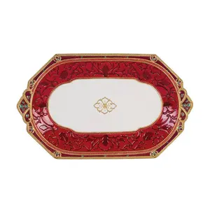 Fitz and Floyd® Mikasa® Pfaltzgraff® - Fitz & Floyd Renaissance Holiday Platter Gift Box Pkg: RED / EARTHENWARE