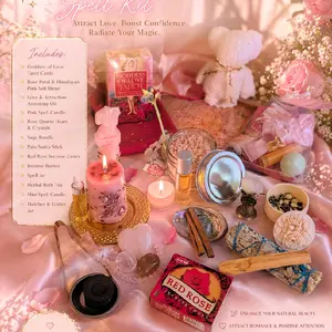 Luxury Glamour Spell Ritual Kit with Infused Candles for Love & Confidence Boosting Magic Rituals