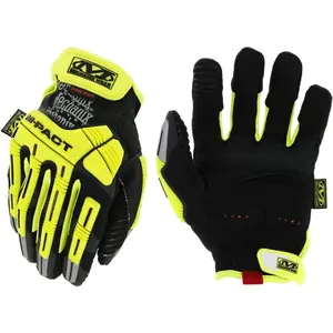 Hi-Viz M-Pact D5 Gloves - High-Visibility Impact Gloves - For Construction - Touchscreen Compatible - Breathable - Impact Protection - Fluorescent Yellow - X-Large