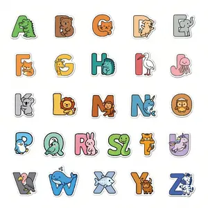 26PCS/52PCS/104PCS  Animal Letter Stickers Set, Educational Alphabet Decals for Kids, Perfect for DIY Projects & Decorations, Decorative Sticker