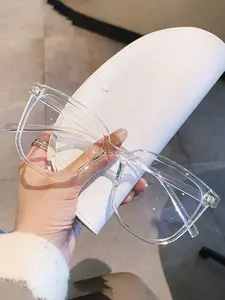 1 Pair Simple Eyeglasses for Men and Women, Fashion Large Irregular Square Frame Anti-blue Light Lenses for Everyday Use, Fashion Accessory for Travel, Transparent Lens Glasses