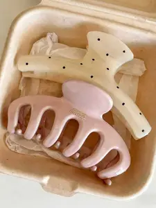 Women's 4.33 Inch Straight Claw Hair Clips, Polka Dot Plastic Hair Accessories, Fashionable & Versatile, Ideal for Daily Use, Parties, Beaches