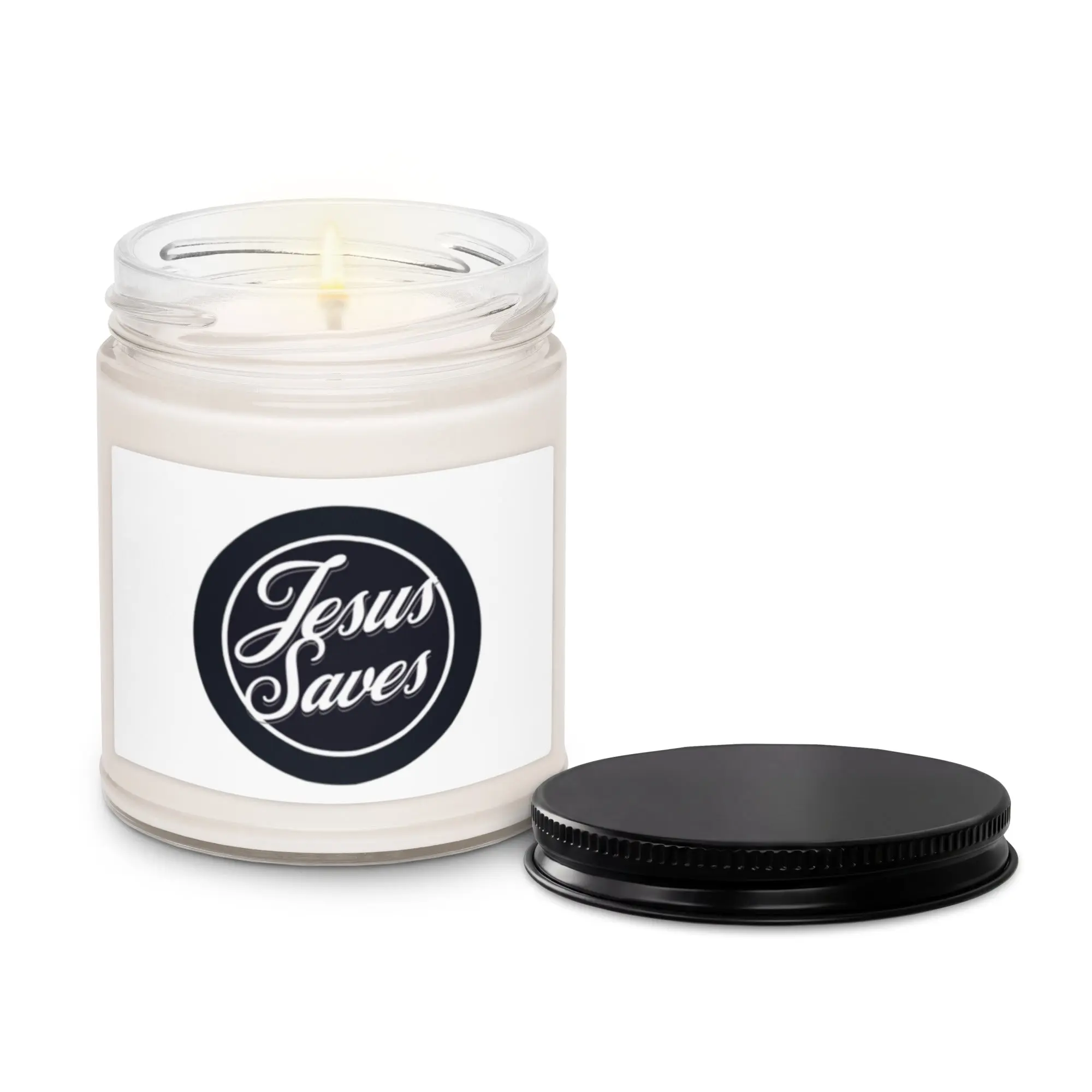 Jesus Saves Scented Soy Candle, Fragrance-Smooth Glass Candle, Home Decor for Room Use