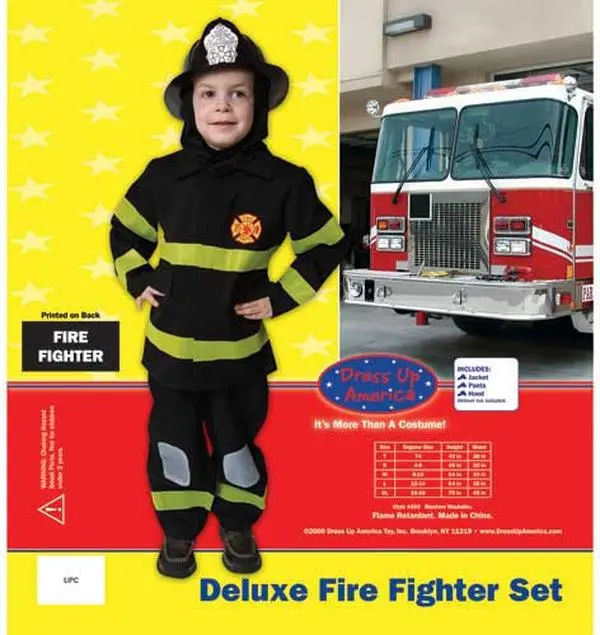 Deluxe Fire Fighter Dress Up Costume Set X-Large 16-18