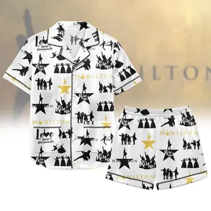 Hamilton Musical Pajamas, Alexander Hamilton Short Pajamas Set, Broadway Merch, American Musical Sleepwear, Rise Up Satin Pajamas