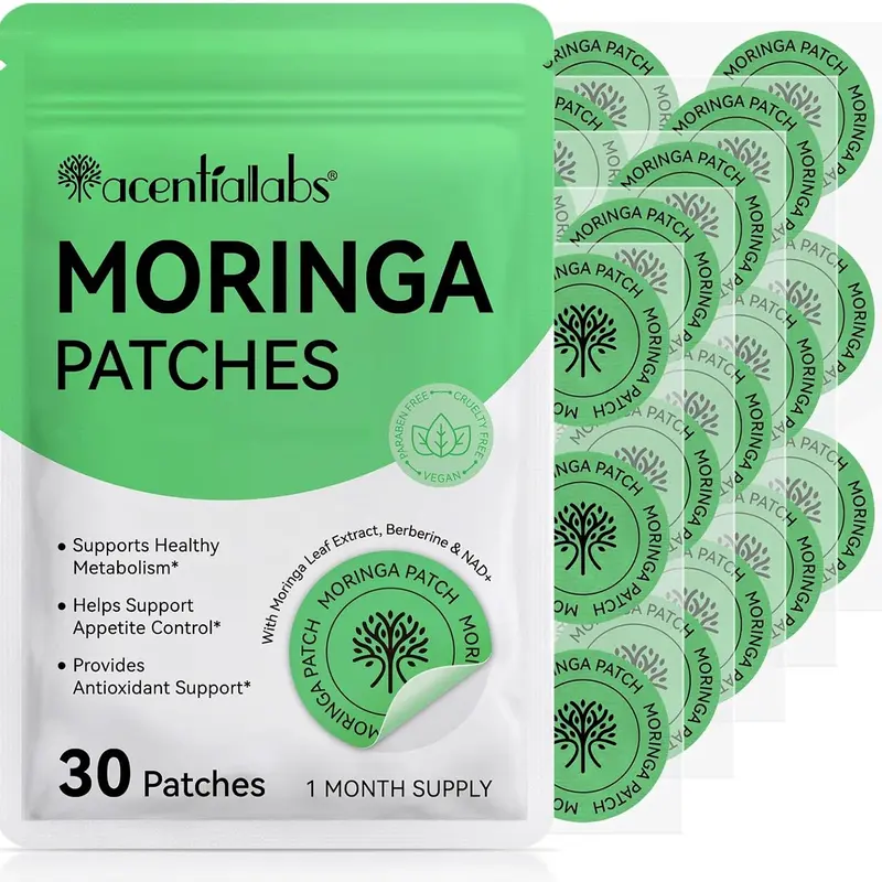 Moringa Berberine X NAD Herbal Heat Pads (Herbal Heat Patches), 8-Hour Long-Lasting Wellness Support for Adults, Multi-Body-Part Applicable, 30 Prop 65 Safe Pieces