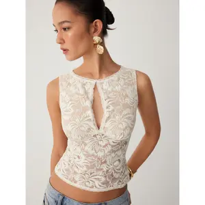 Cider Lace Sheer Boat Neck Top SwimWeek