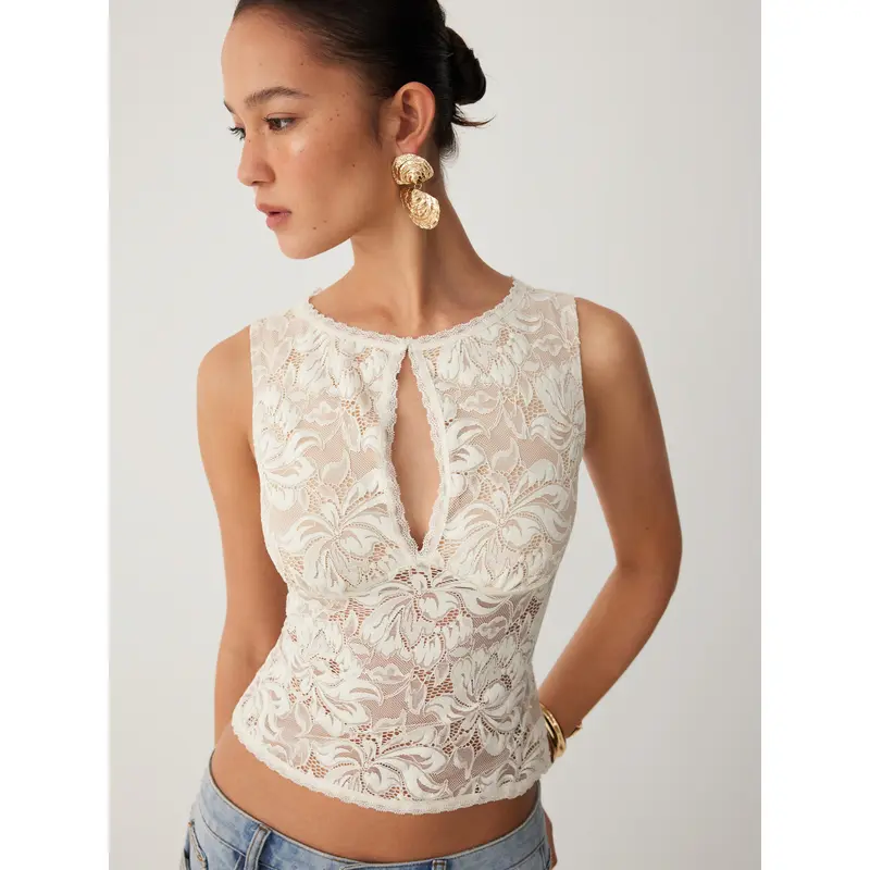 lace top navy - TikTok Shop