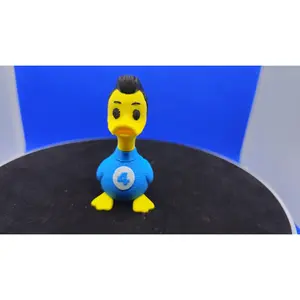Mr. Stretchy Duck - Elastic Blue Hero Duck Figurine, Collectible Style, Decorative Ornament, Hand Sculpted, Miniature 3D-Printed, Novelty Decorative Figurine for Home Decor, Collectible Style Figurines, Decorative Ornament Figurines