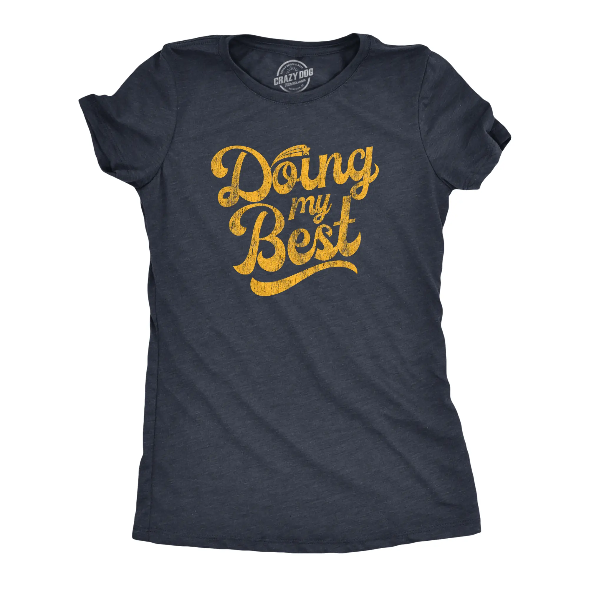 Womens Doing My Best T Shirt Funny Try Hard Sarcastic Novelty Tee Funny Womens T Shirts Cute Vintage Fashion Casual Ladies T-Shirt Gift Funny Motivational Top Women's Novelty Tees Navy -