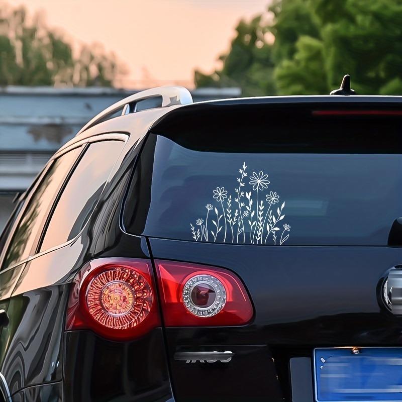 Flower Pattern Car Sticker, 1 Count Car Window Decal, Car Exterior Decorative Sticker, Universal Car Decorative Accessories for Car Window Bumper, Decal for Cars