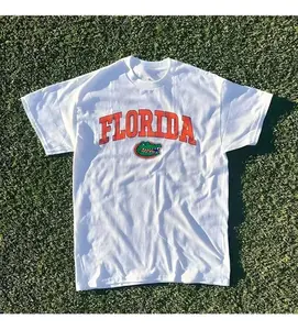 2025 Summer New Short Sleeve Pattern Top ,Vintage Florida State Gators Shirt White New White All Sizes, Shirt Hot   2025New Comfortable Retro Cotton T-Shirt-L91
