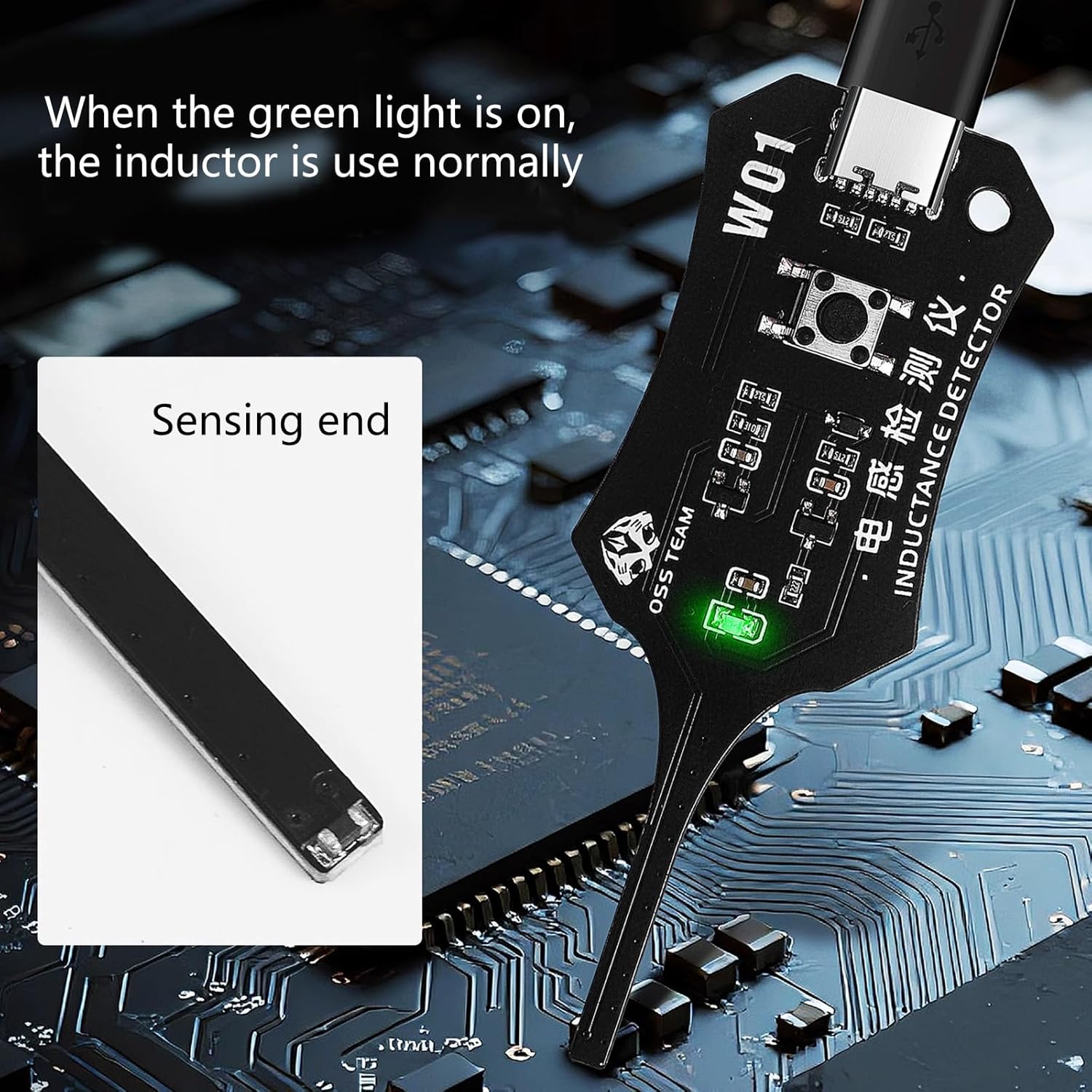 1/2 Packs Portable Mini Inductor Tester for Quick Fault Detection– Fast & Lightweight Electronic Circuit Board Inductor Detector for Mobile Phone Motherboard Component Repair, Type-C Powered High Precision Mainboard Coil Testing Tool