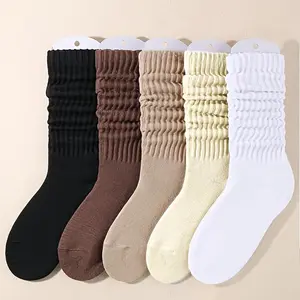 Women's Solid Crew Socks, Multi-pack Soft Comfy Breathable Mid-calf Socks for Daily Wear, Socks for Women, Women‘s Socks For All Season, slouch sock