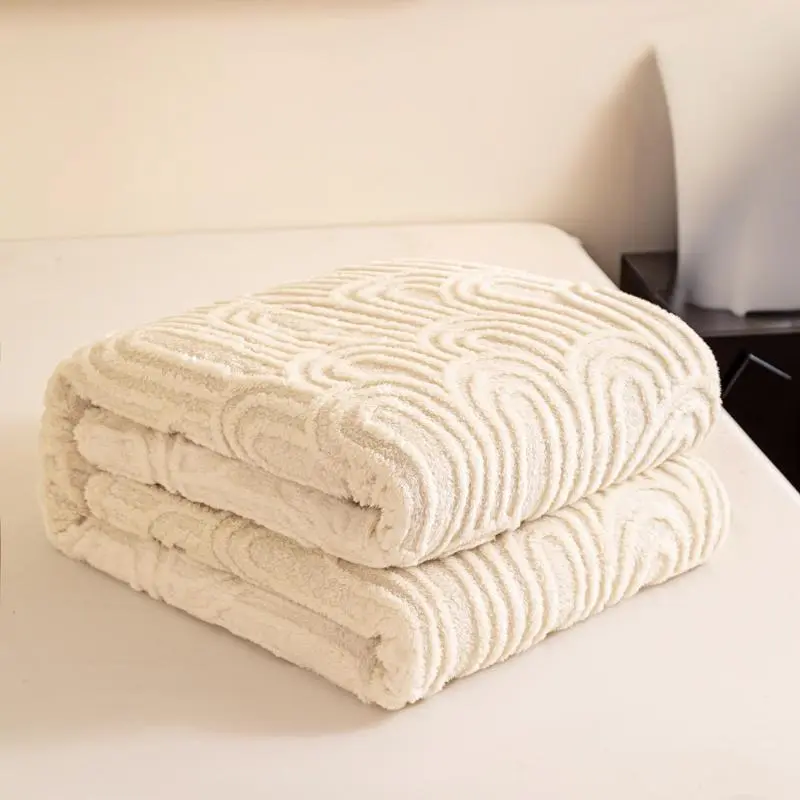 Roman Column Pattern Tufted Throw Blanket, Thick Embossed Sofa Cover, Cozy Throw Blanket, Ideal for Bedroom & Living Room, Multi-Scene Use