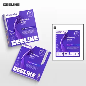 CEELIKE Purple Teeth Whitening Strips (Buy 2 Get 1 Free) – nHAP Whitening, Peroxide-Free, Non-Sensitive, Safe for Enamel