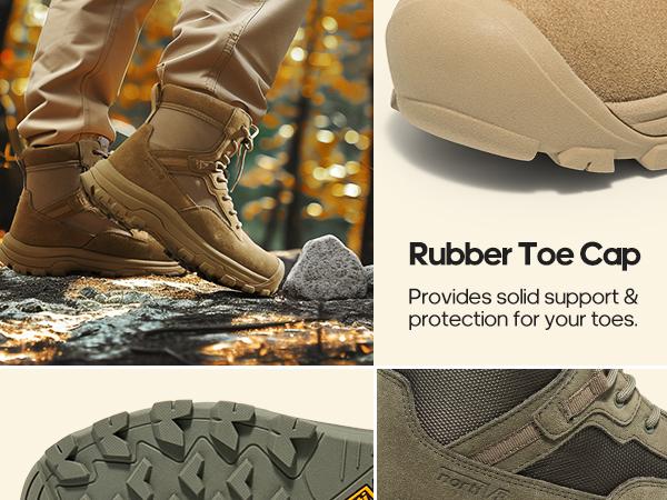 NORTIV 8 Men's Waterproof Work Military Tactical Boots Rubber Toe Leather Outdoor Hiking Motorcycle Combat Boots