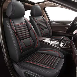 Heavy Duty Breathable Leather Seat Covers Full Set for Jeep Liberty 2002-2012 - Scratch Resistant Anti-Fade Pets & Kids Friendly Dust Proof Easy to Maintain