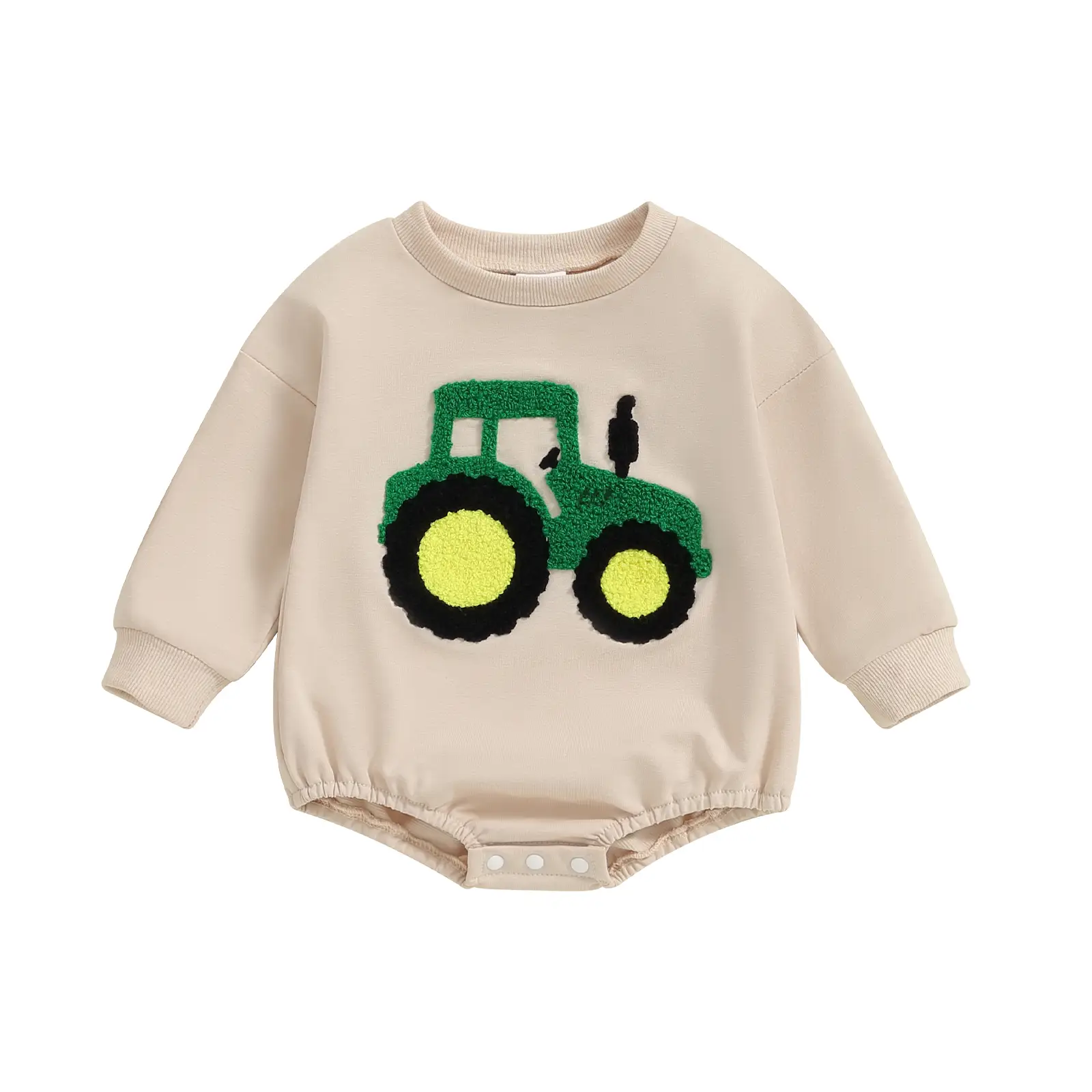 3 6 9 12 18 Months Baby Boy Clothes Fuzzy Tractor Romper Bubble Bodysuit Newborn Outfit Infant Clothes