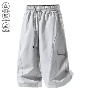 Summer men’s lightweight, breathable, quick-dry beach shorts; men’s waist-cinched shorts with pockets; breathable everyday wear for men; gift for him; summer swim shorts—quick-drying, solid color, tropical style.,summervibes