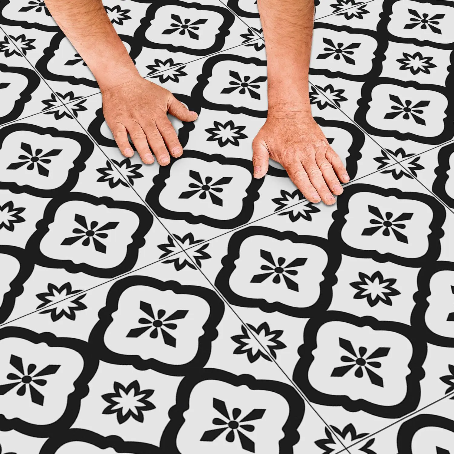 Geometric Pattern Floor Sticker, 20pcs/set Self Adhesive Floor Sticker, Waterproof & Mildew Proof Floor Decal, Home Decor for Kitchen & Bathroom