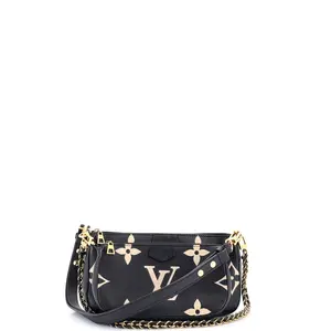 Pre-owned Louis Vuitton material Messenger Bags Multi Pochette Accessoires Bicolor Monogram Empreinte Giant by Rebag