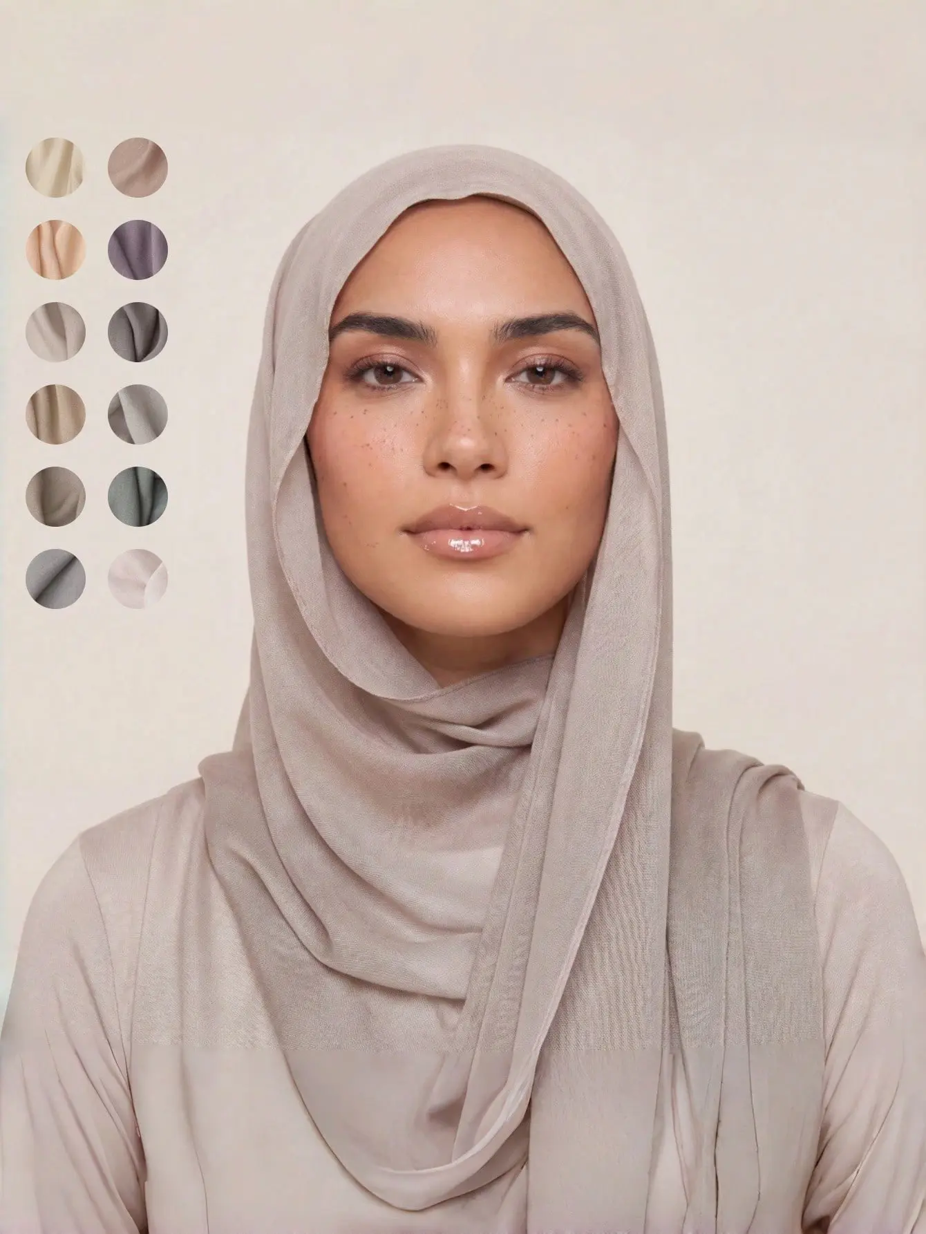 1 soft-textured Muslim headscarf, lightweight breathable solid-color shawl for women, suitable for everyday abaya outfits, sun-protection scarf for daily commuting head wrap
