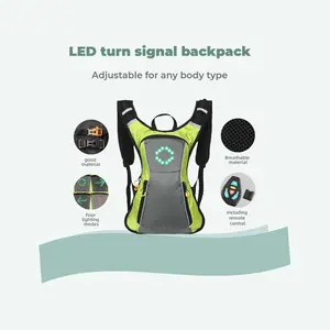 New 18L LED Turn Signal Backpack, High Brightness LED Lights, Rear Bike Light, Cycling Gear Windproof, Bicycle Skateboard Electric Scooter