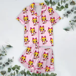 Scraps Dandy’s World Satin Pajamas For Kids, Cute Gaming Sleepwear for Kids and Adult, R0blox Dandys World Fan Gift, Gamer Birthday Gift