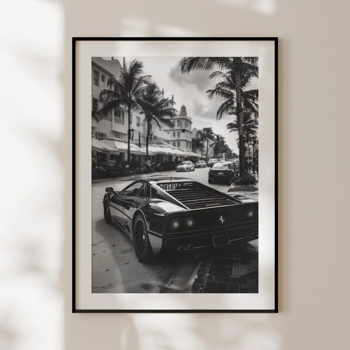 Unframed, Room Decor, Ferrari Print, Ferrari Wall Art, Ferrari Poster Black And White, Classic Car Wall Art, Vintage Ferrari Poster, Vintage Ferrari Print