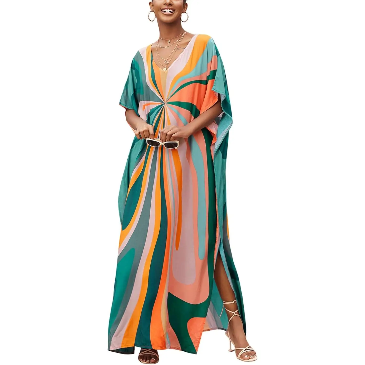 Women's Plus Size Beach Lounge Kaftan Dress Swimsuit Coverup for Women