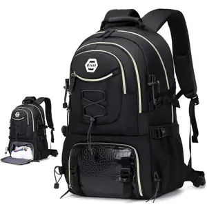 Outdoor Large Capacity Hiking Backpack with Shoe Compartment  - 17.3 Inch Laptop Travel Bag for Men & Women, Gym Camping Sports