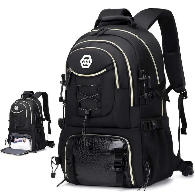 【TikTokShopSummerSale】Outdoor Large Capacity Hiking Backpack with Shoe Compartment  - 17.3 Inch Laptop Travel Bag for Men & Women, Gym Camping Sports