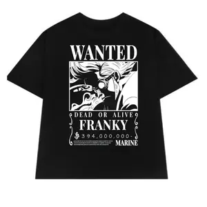 Franky Wanted Poster T-Shirt, OnePiece Anime Tee, Cyborg Franky Merch, Shipwright Pirate Apparel, Manga Fan Gift