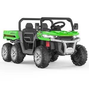 【Christmas Deal】GARVEE 24V 2-Seater Ride-On Dump Truck with Parent Remote Control, 4WD 6-Wheel Electric Vehicle for Ages 3+, Featuring UTV Style Dump Bed, Music Horn, and CPSIA Certification (Green)