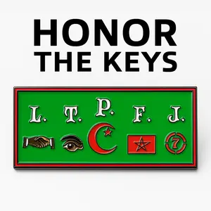 Key 20 L.T.P.F.J. Moorish American Enamel Pin