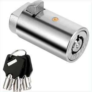 Vending Machine Lock Keys Tubular Locks Cylinder Lock Set fits Most T Handle Locks for Coke Snack Candy Machine Zinc Alloy Soda Machines, Chrome Surface (3 Keys)