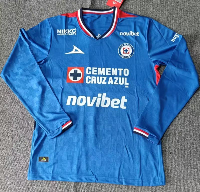 2025 Cruz Azul Blue Football Jersey - Long Sleeve Official Apparel | Grab Yours!