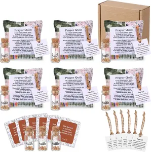 6 Pack Prayer in Gift Box, Prayer with Inside, Mustard Seeds Faith Bottle Scripture Greeting Card, Easter Christian Catholic Sympathy Gift for