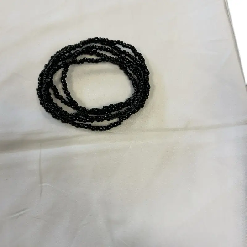 Eggun Beaded Necklace - Black Beads, Adjustable Length, Handcrafted Jewelry