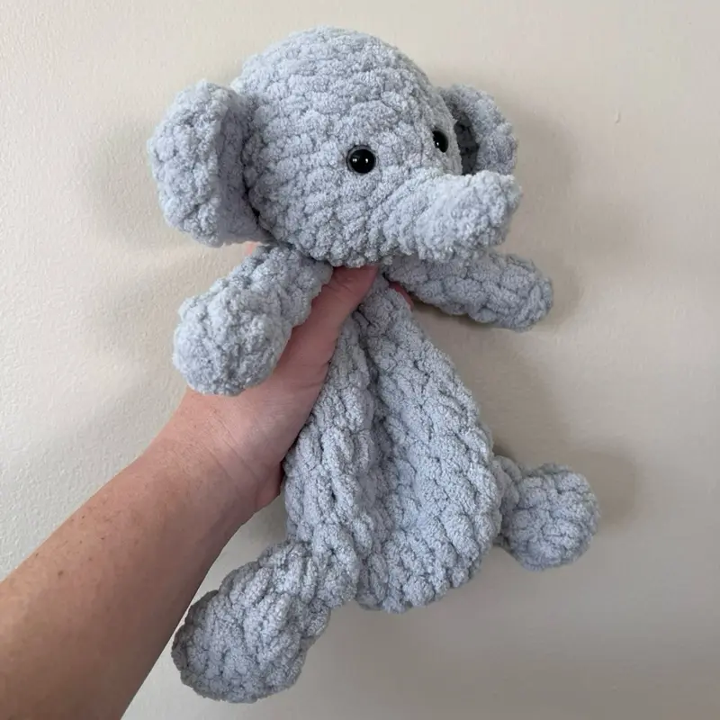 The Cutest Crochet Snuggle Elephant - Soft Grey Plush