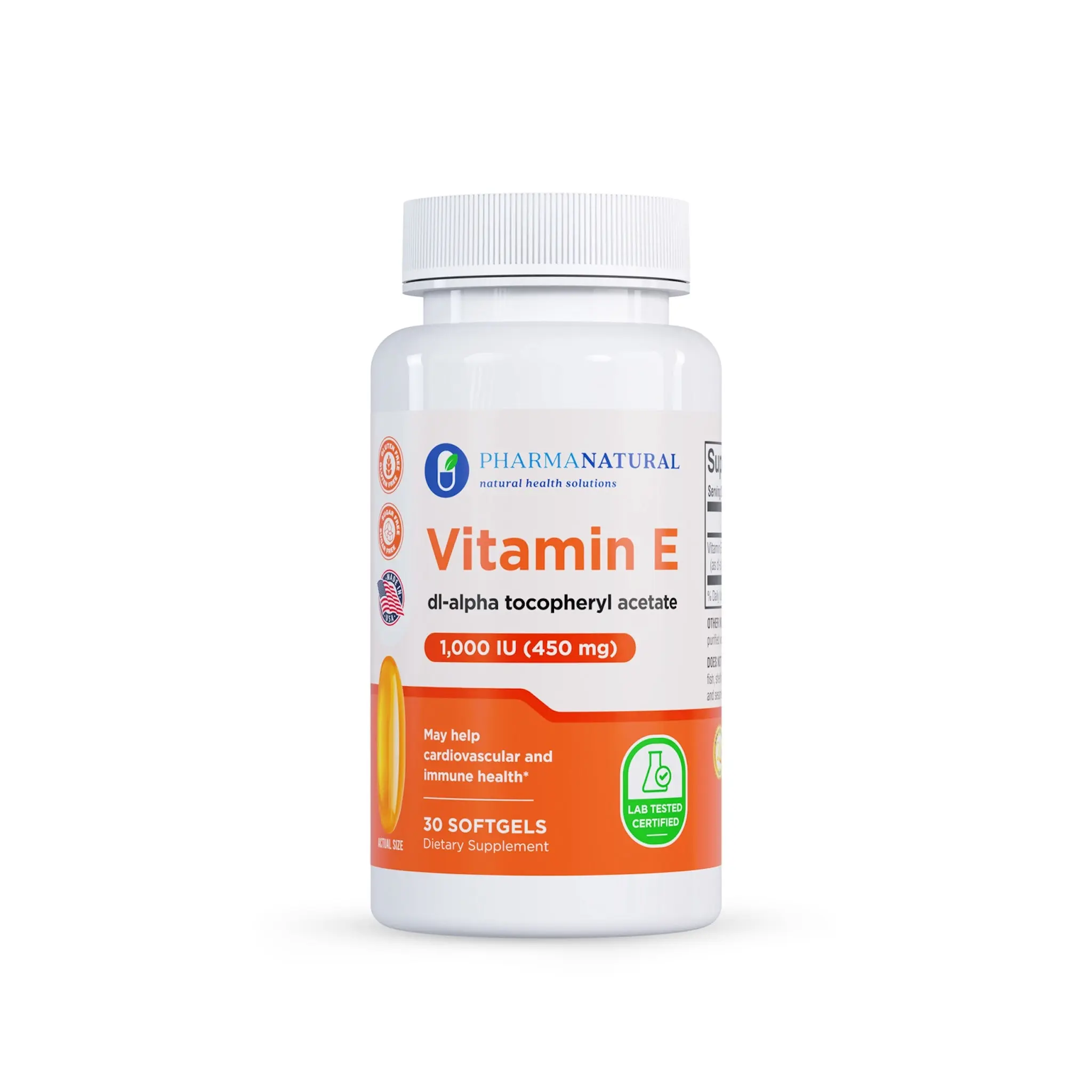 Vitamin E 1,000 IU (450 mg) – dl-Alpha Tocopheryl Acetate – 30 Softgels