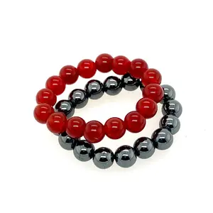 Alkeme Set of Two Gemstone Stretch Rings
