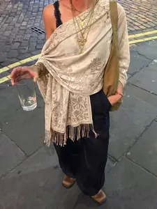 Boho Lace Pullover Shawl, Lazy Chic Fringe Outerwear, Trendy Versatile Sun Protection Top, Travel Atmosphere Cover-Up