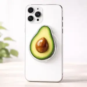 Funny Fruit Avocado Magsafe Phone Grip Holder, Food Aesthetic Green Y2K Acrylic Magnetic Phone Mount, Pop Socket Adjustable Durable Accessories