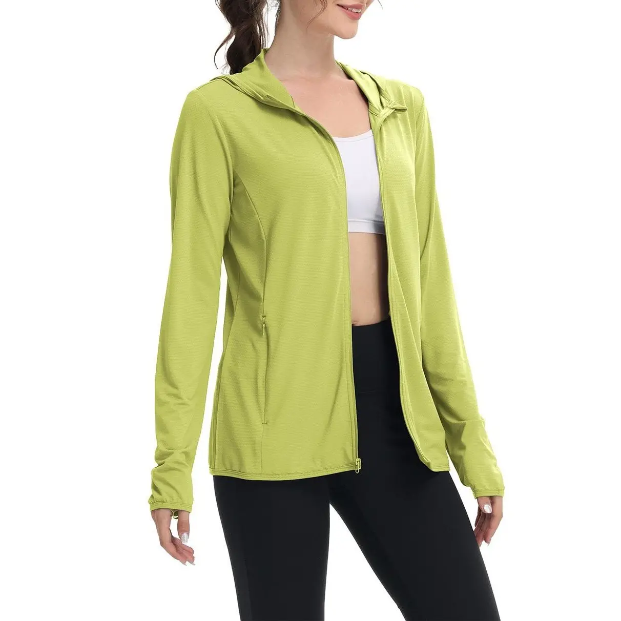 Women's Summer Sun-Protection Jacket – Plus Size, Lightweight, Solid Color, UPF 50+ UV Protection, Long-Sleeve Outdoor Wear