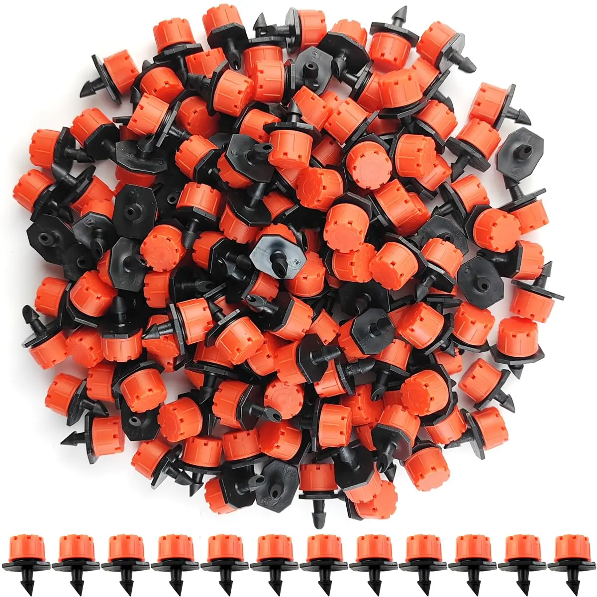 150 count Adjustable Irrigation Drippers Sprinklers 1/4 Inch Emitter Dripper  Drip Irrigation Sprinklers for Watering System