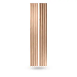 Champagne Oak Wood Slat Wall Panels Decorative 3D Fluted Wall Cladding for Home Decor, Living Room, Bedroom & Office, Durable Modern Wall Paneling (94" & 106" Long x 5 3/4" Width, Stout)
